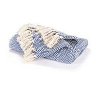 Ehc Cotton Handwoven Reversible Single Sofa Throw Arm Chair Cover 125 X 150 Cm - Navy Blue