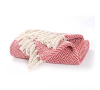 Ehc Cotton Handwoven Reversible Single Sofa Throw Arm Chair Cover 125 X 150 Cm - Red