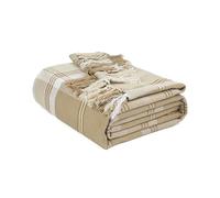 EHC Cotton Throws for Sofas Large, Bed Throw King Size, Bedspreads Blankets for Beds 225cm x 250cm, Beige