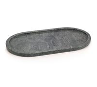 EHC Decorative Large Oval Marble Serving Tray for Bathroom, Vanity, Jewellery, Coffee Table Accessory, Multipurpose Organizer - Green