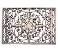 Ehc Decorative Wrought Iron Effect Rubber Grill Door Mat, 40 x 60 cm - Bronze Finish