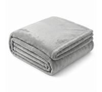 EHC Fleece Throw Blanket for Sofa - Flannel, Single, Light Grey, 125x152 cm | fleece throw blanket, soft cosy couch blanket, sofa fleece throw, snuggle cover, living room lounge throw