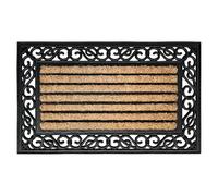 EHC Heavy Duty Rect. Rubber & Thick Coir Brush Mat Natural Doormat 45 x 75 cm - Large