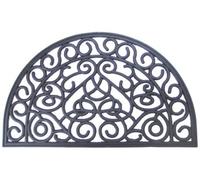 Ehc Heavy Duty Wrought Effect Anti Slip Large Half Moon Rubber Doormat Dirt Trapper For Entrance, Outdoor & Hallway 45 X 75Cm