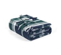 EHC Highland Large Cotton Throw For Double Bed, Sofa or Armchair, 150cm x 200cm, Navy Blue