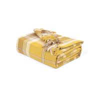 EHC Highland Large Cotton Throw For Sofa, Double Bed, Armchair, 150 x 200cm, Ochre