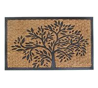 EHC Infinity Tree Environmentally Friendly Natural Coir & Rubber Backed Door Mat for Indoor and Outdoor, Non-Slip, Dirt Trapper, Durable Rubber Mat, for Front Door, Hallways, Entrance, 45 x 75 cm