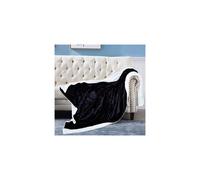 EHC King Size Sherpa Flannel Fleece Throw Blanket - Fluffy Soft Thick Microfiber Solid Warm Blankets for Bed and Couch, Black, 200 cm x 240 cm