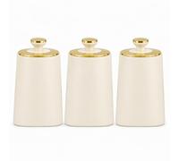 EHC Kitchen Canister Set of 3 with Lids, Metal Storage Containers for Coffee, Tea, Sugar & Dry Food, Matt Cream