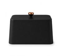 EHC Large Bread Bins for Kitchen, Metal Bread storage Box Container Tin, Matt Black, 35 x 23 x 20.5 cm