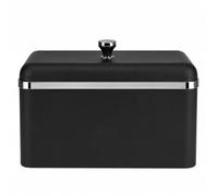 EHC Large Bread Bins for Kitchen, Metal Bread storage Box Container Tin, Matt Black, 35 x 23 x 25 cm