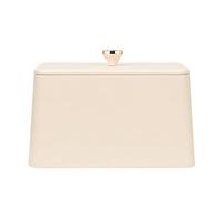 EHC Large Bread Bins for Kitchen, Metal Bread storage Box Container Tin, Matt Cream, 35 x 23 x 20.5 cm