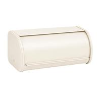 EHC Large Roll Top Bread Box Roll Top Lid, Metal Bread Bin Kitchen Storage Container, Cream, 44.5 x 27 x 17 cm