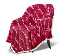EHC Luxuriously Soft Sherpa Blanket Wine Single (127 x 152 cm) Bed Blankets Fluffy Reversible Microfiber Warm Blankets for Bed, Armchair and Couch