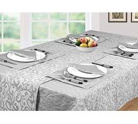 EHC Luxury Scroll Pack Of 4 Table Napkins Serviettes, Smoke - 17" x 17" (43 cm x 43 cm)