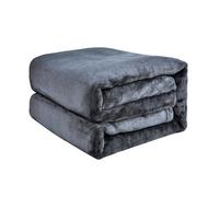 Ehc Luxury Super Soft Snugly Solid Flannel Fleece Throw Bed Blankets, Grey 150Cm X 200Cm