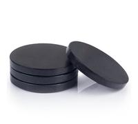 Ehc Marble Coaster Set Of 4, Non-Slip Coasters For Mugs Drink Round Coasters For Coffee Table, Solid Marble Black