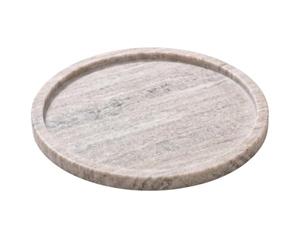 EHC Marble Cosmetic Tray, Bathroom Vanity Tray, Natural, 25.5x25.5x1.5cm | Natural Marble, Decorative Trays for Perfume Jewellery Makeup Key Candle, Countertop Organiser