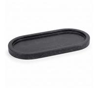 EHC Marble Cosmetic Tray, Decorative Tray, Vanity Tray, Black, 25x11.5x2cm | Natural Marble, Decorative Trays for Perfume Jewellery Makeup Key Candles Diffusers, Bathroom Tray, Dresser Home Decor Trays