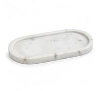 EHC Marble Cosmetic Tray, Decorative Tray, Vanity Tray, White, 25x11.5x2cm | Natural Marble, Decorative Trays for Perfume Jewellery Makeup Key Candles Diffusers, Bathroom Tray, Dresser Home Decor Trays