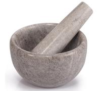 EHC Marble Mortar Pestle Set, Premium Herb Spice Grinder, Nut Seed Crusher, Kitchen Cooking Tool, Elegant Countertop Decor, Compact Multifunctional Blender - Natural