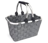 EHC Multipurpose Large Grey Woven Storage Hamper Basket, Ideal For Home office Gift Hamper Wardrobe Organiser, for Sorting Clothes, Books, Toys, Grey -