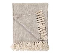 Ehc Natural Cotton Two Tone Herringbone Sofa Arm Chair Bedspread Settee Super King Size Throw, Beige - 250 X 380 Cm