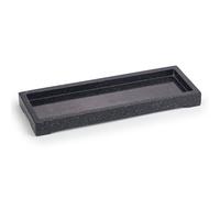 EHC Natural Marble Bathroom Vanity Tray, Decorative Countertop Sink Storage Organiser for Cosmetics, Perfume, Home Decor, Rectangular, Black, 28x10x2.5 cm