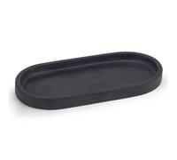 Ehc Natural Marble, Bathroom Vanity Tray, Tray Bathroom, Decorative Tray, Candle Tray, Oval, Black, 25 X 11.5 X 2 Cm