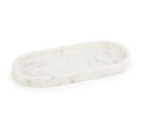 Ehc Natural Marble, Bathroom Vanity Tray, Tray Bathroom, Decorative Tray, Candle Tray, Oval, White, 25 X 11.5 X 2 Cm