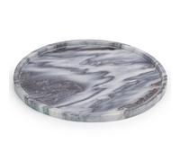 Ehc Natural Marble, Bathroom Vanity Tray, Tray Bathroom, Decorative Tray, Candle Tray, Round, Grey, 26 X 26 X 1 Cm