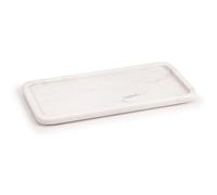 EHC Natural Marble Serving Tray for Bathroom, Vanity, Jewellery, Coffee Decorative Table Accessory, Multipurpose Organizer - White