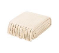 EHC Premium Cotton Large Sofa Throw - Liam Chevron Design for 3 Seater Sofas, Elegant Sofa Cover & Settee Blanket, Luxury Woven Couch Throw, 180 x 300cm, Natural