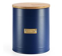 EHC Round Cookie Biscuit Storage Container Jar with Airtight Lid, 2.8L- Navy