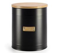 EHC Round Cookie Biscuit Storage Container Jar with Airtight Lid, Black, 2.8L