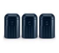 EHC Set of 3 Airtight Tea, Coffee & Sugar Food Storage Canisters Jars Set,Containers, Navy Blue