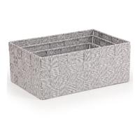 EHC Set of 3 Woven Nestable Storage Box, Lightweight Woven Basket for Shelves, Home Organiser Gift Hamper Baskets - Grey