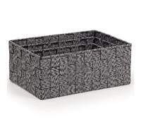 EHC Set of 3 Woven Nestable Storage Box, Lightweight Woven Basket for Shelves, Home Organiser Gift Hamper Baskets - Black