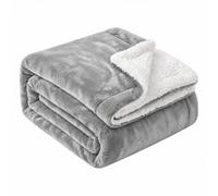 EHC Sherpa Fleece Throw Blanket - Lightweight, Light Grey, King, 200x240cm | Sherpa Blanket, Super Soft, Lightweight, Fluffy, Fleece Sofa Throw, Warm, Home Decor