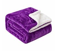 EHC Sherpa Fleece Throw Blanket - Lightweight, Purple, Twin, 150x200cm | Sherpa Blanket, Super Soft, Lightweight, Fluffy, Fleece Sofa Throw, Warm, Home Decor