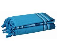 Ehc Soft & Lightweight Indian Kerala Pattern Striped Cotton King Size Throw, Teal - 220 X 250 Cm