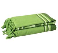 Ehc Soft & Lightweight Indian Kerala Pattern Striped Super King Size Cotton Throw, Green - 250 X 380 Cm