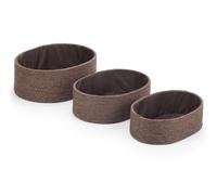 EHC Storage Baskets Woven set of 3, Storage Boxes for shelves Organiser, Chocolate