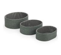 EHC Storage Baskets Woven set of 3, Storage Boxes for shelves Organiser, Dark Green