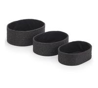 EHC Storage Baskets Woven set of 3, Storage Boxes for shelves Organiser Mulit purpose, Black