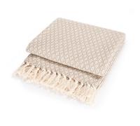 Ehc Super Soft Cotton Large Throw Covers Upto 2-Seater Sofa Or Double Bed, 150 X 200 Cm, Beige