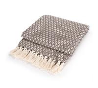 Ehc Super Soft Cotton Large Throw Covers Upto 2-Seater Sofa Or Double Bed, 150 X 200 Cm, Brown