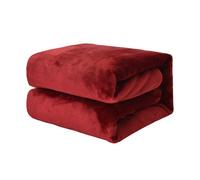 Ehc Super Soft Fluffy Snugly Solid Flannel Fleece Throws For Sofa Bed Blankets, Wine 200Cm X 240 Cm