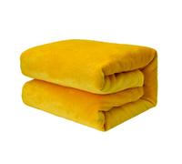 EHC Fleece Blanket Sofa Bed - King Size Cozy Blanket for Bed Fluffy Soft Large Throw, Yellow, 220x240cm