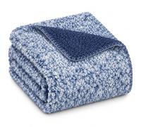 EHC Super Soft Teddy Fleece Throw Blanket, Nay Blue, Double, 150x200cm | Fluffy Teddy Fleece Blanket, Lightweight, Fluffy, Fleece Sofa Throw, Warm, Home Decor